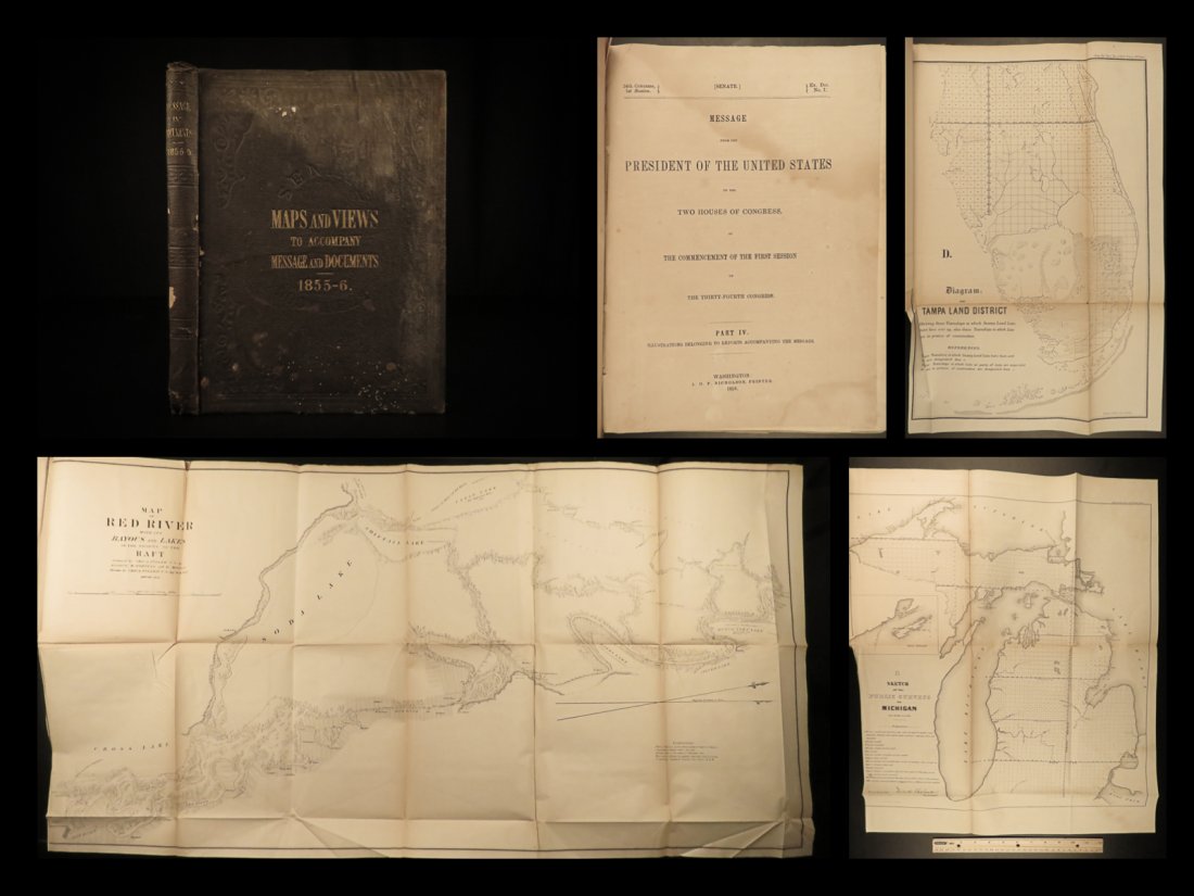 1856 Messages of US President 35 Atlas MAPS Florida (1 of 10)