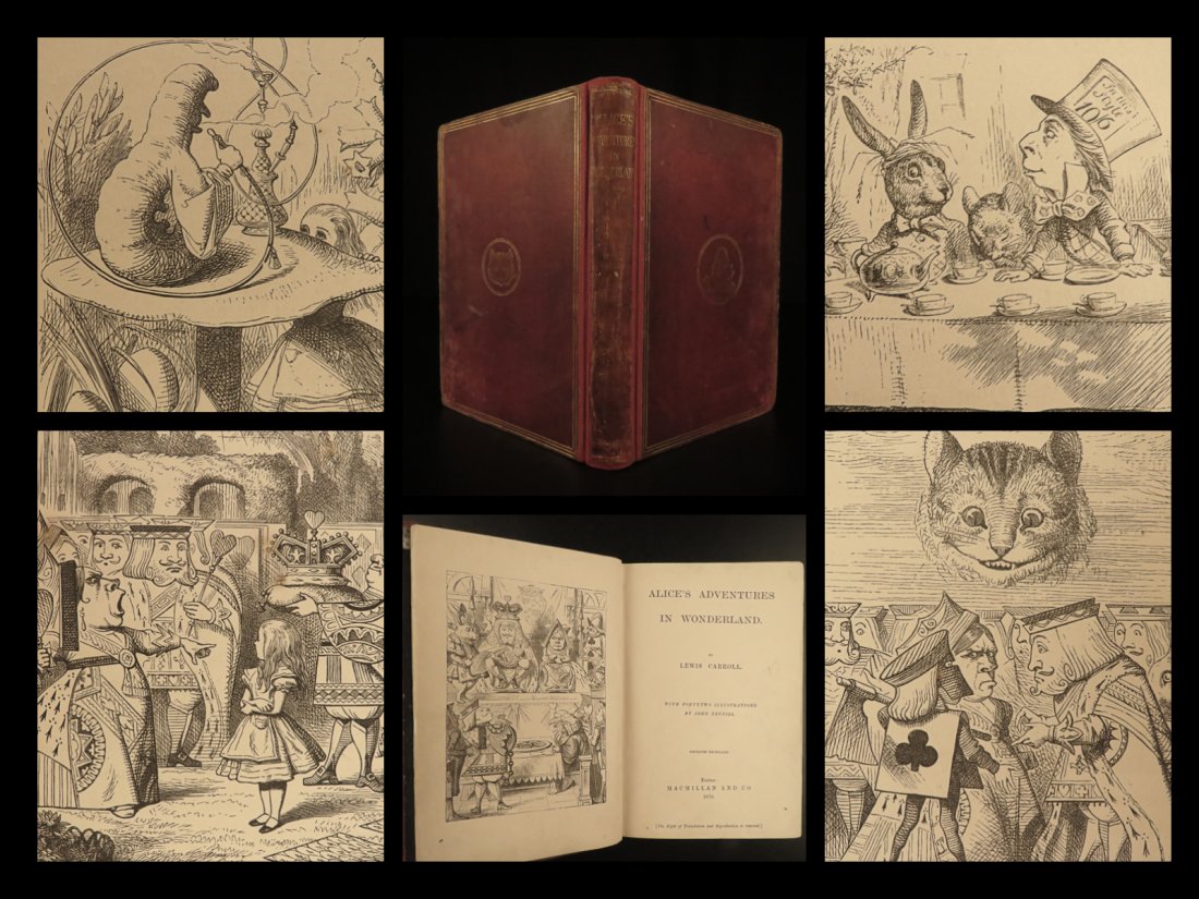 1876 Alice in Wonderland Lewis Carroll Tenniel: 1876 Alice in Wonderland Lewis Carroll Tenniel Illustrated Fantasy Classic â€œIf I had a world of my own, everything would be nonsense. Nothing would be what it is, because everything would be wha
