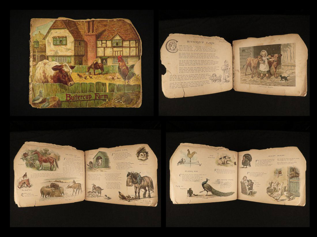 1893 Nursery Buttercup Farm Rhyme Children Literature
