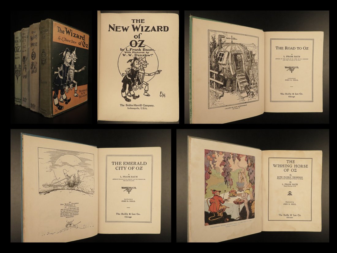 1903 Wizard of Oz 4 Book Lot Road to Oz Emerald City (1 of 10)
