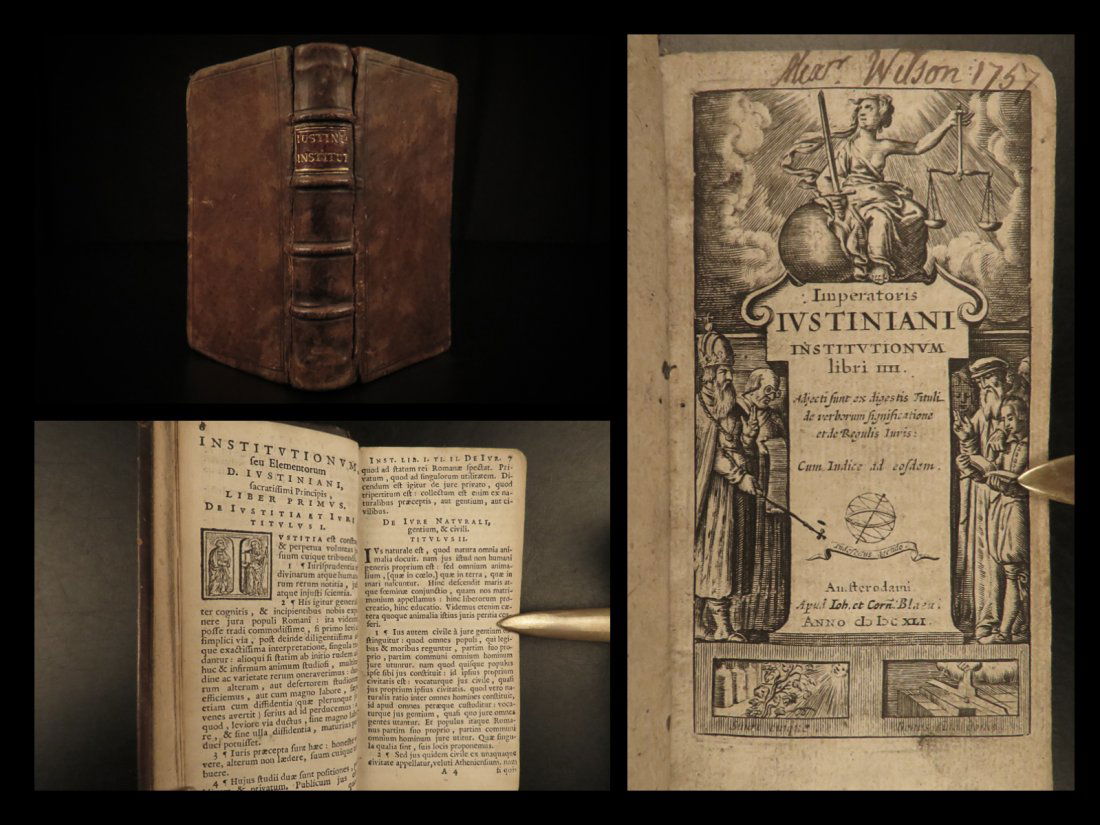 1641 LAW Justinian Institutes Codex Rome Corpus Juris Amsterdam Blaeu RARE (1 of 10)