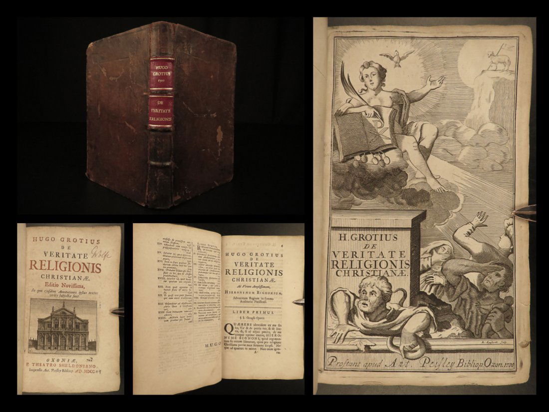 1700 OXFORD Truth of Christianity Dutch Hugo Grotius Veritate Religionis Bible (1 of 10)