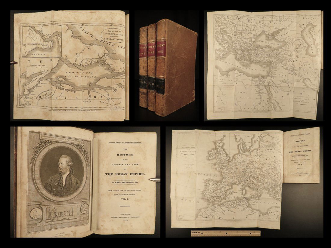 1839 FAMOUS Edward Gibbon Decline & Fall of ROME Roman Empire Caesar MAPS 3v (1 of 10)