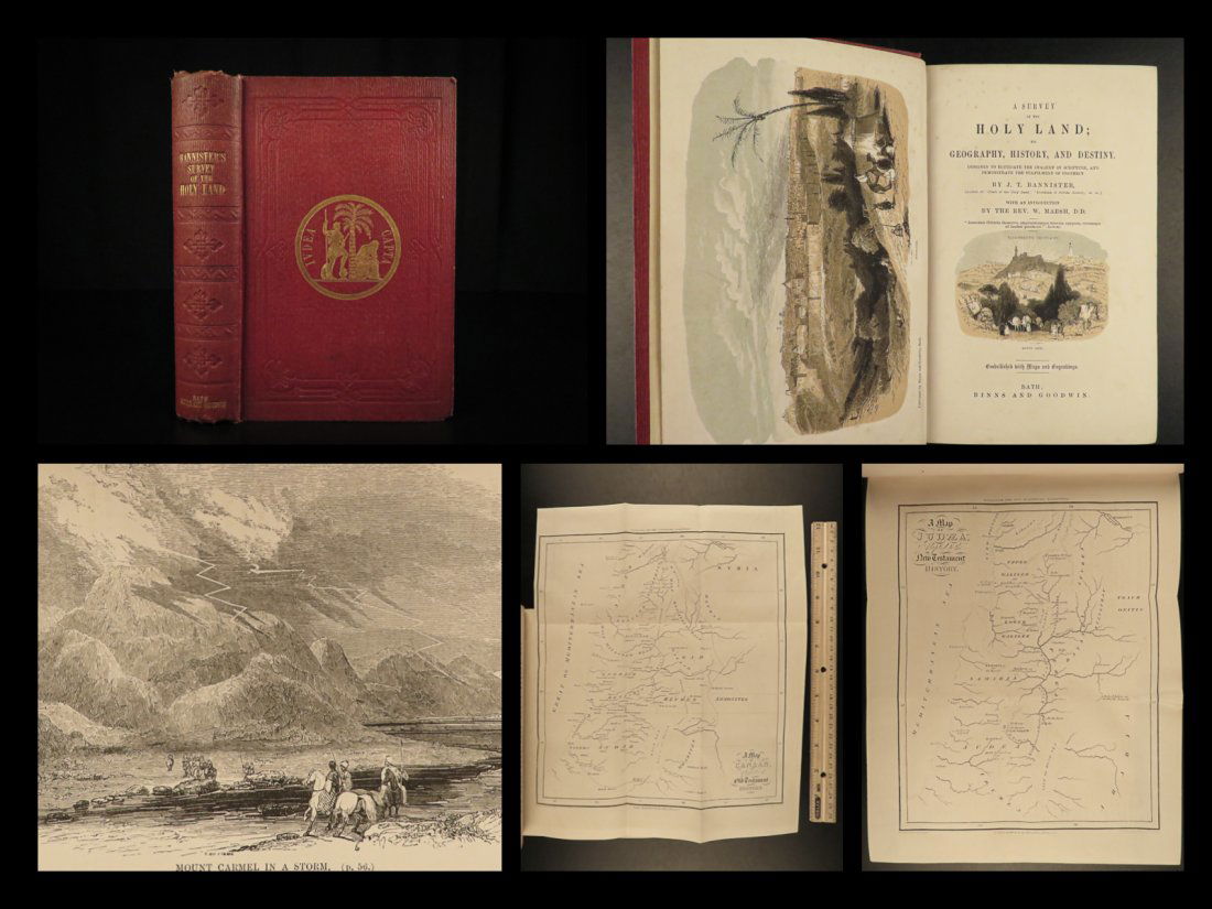 1850 Survey of Holy Land MAPS Jerusalem Bethlehem Canaan Bible Nativity Israel (1 of 10)