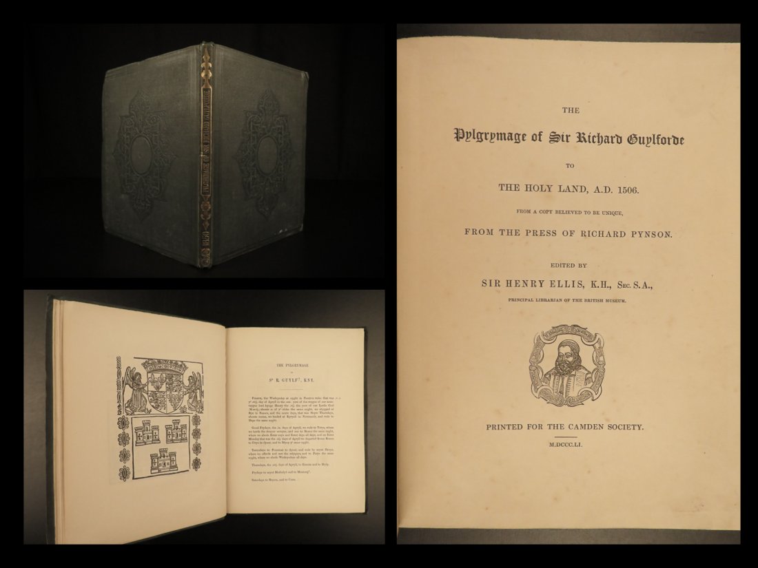 1851 1ed Pilgrimage of Richard Guildford Holy Land Jerusalem Temple Bethlehem: 1851 1ed Pilgrimage of Richard Guildford Holy Land Jerusalem Temple Bethlehem Richard Guildford was a 15th-century English explorer who was best-known for his pilgrimage to the Holy Land in 1506. The 