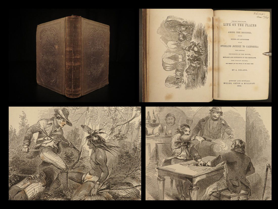 1854 Gold Mining California Alonzo Delano Plains American Frontier Indians WEST (1 of 10)