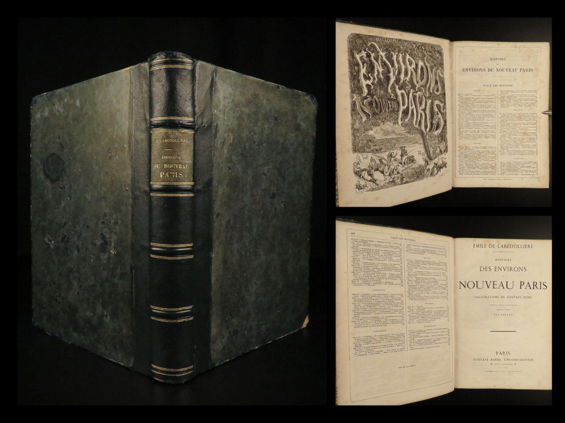 1860 Environs of PARIS France Illustrated Versailles Gustave Dore ART MAPS (1 of 10)