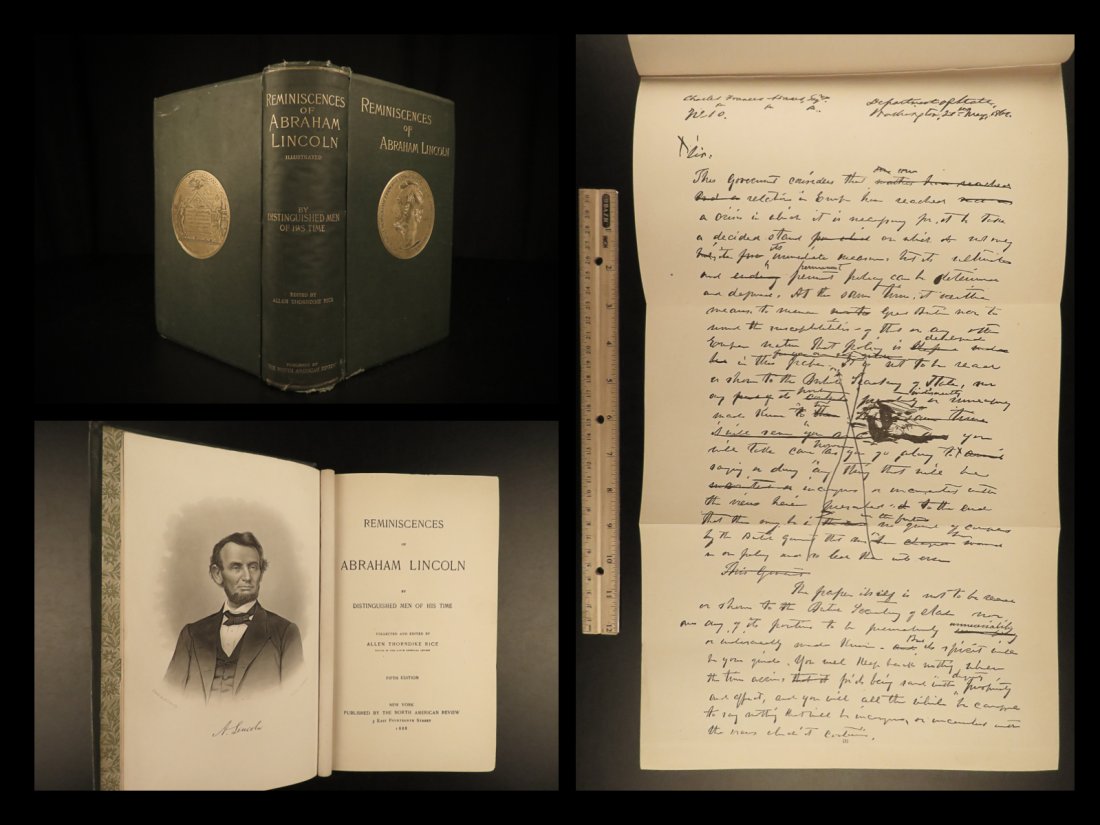 1888 Abraham Lincoln Reminiscences Slavery Civil War US Grant Gettysburg Rice: 1888 Abraham Lincoln Reminiscences Slavery Civil War US Grant Gettysburg Rice â€œNearly all men can stand adversity, but if you want to test a mans character, give him power.” â€• Abrah