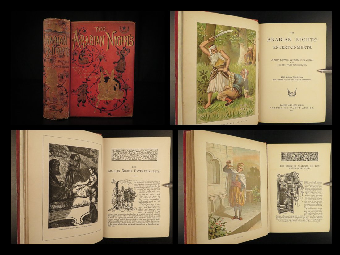 1888 1ed Arabian Nights Fairy Tales Illustrated Ali Baba Aladdin Color Plates (1 of 10)