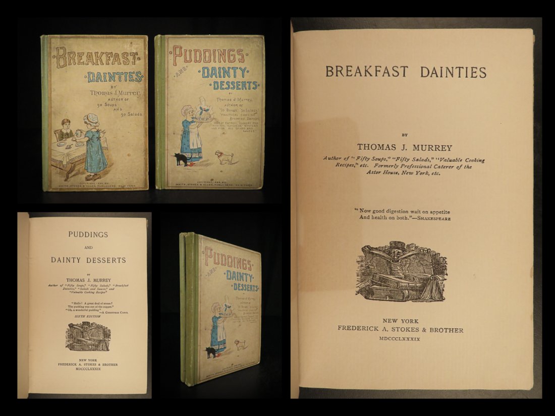 1889 COOKING Murrey Cookbooks Recipes Dainty Desserts & Breakfast Foods Coffee (1 of 10)