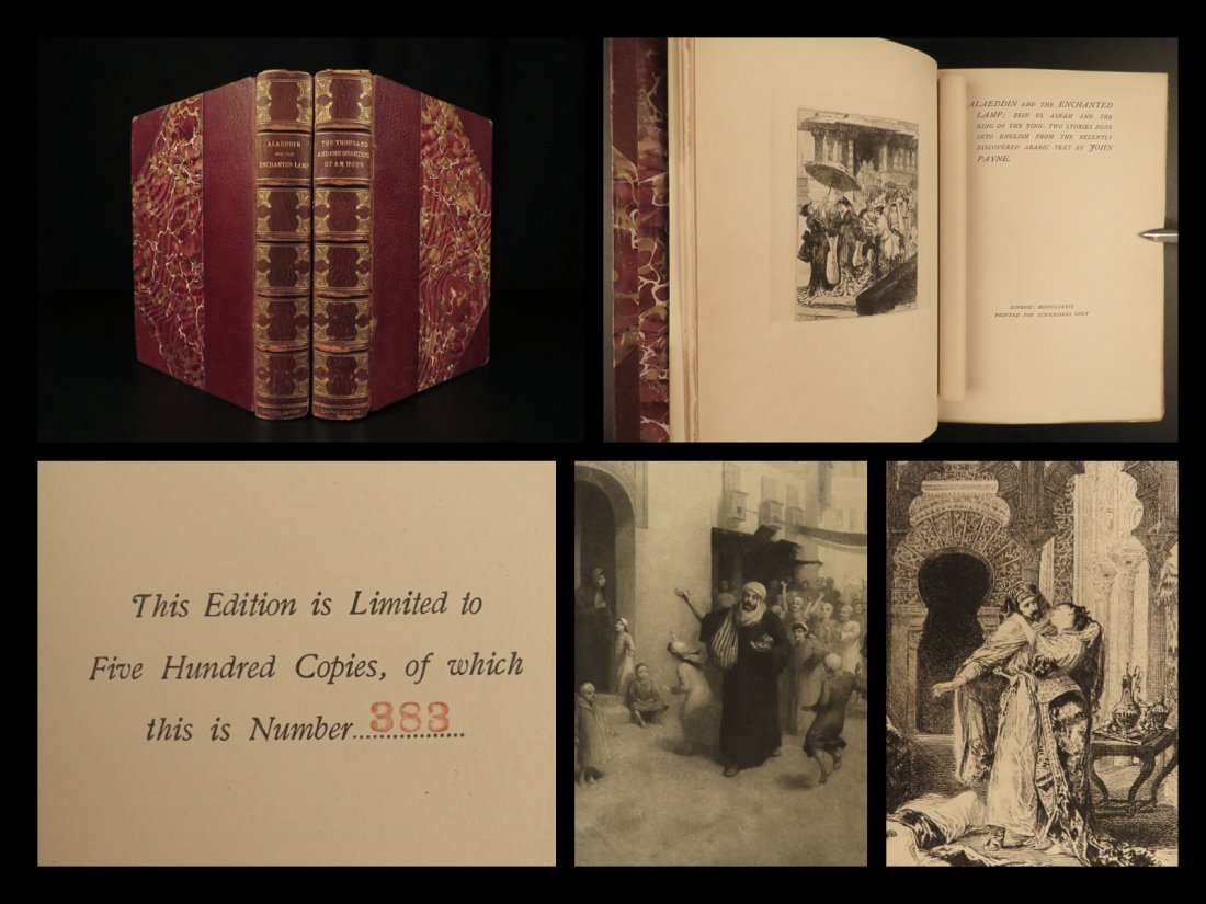 1889 Arabian Nights Aladdin Magic Lamp Thousand One Quarter Hours Persia 2v (1 of 10)