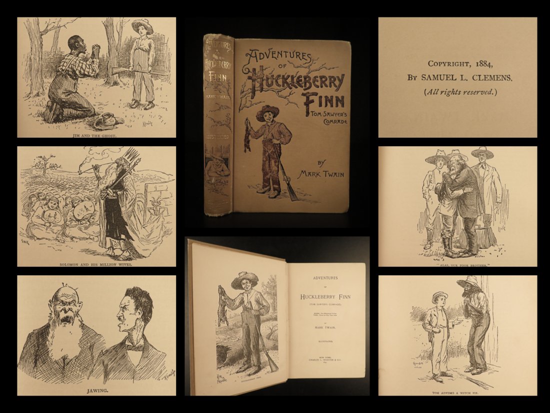 1891 Adventures of Huckleberry Finn Mark Twain Tom Sawyer FAMOUS: 1891 Adventures of Huckleberry Finn Mark Twain Tom Sawyer FAMOUS â€œthe most praised and most condemned 19th-century American work of fiction” - Legacies of Genius. â€œAll modern literat