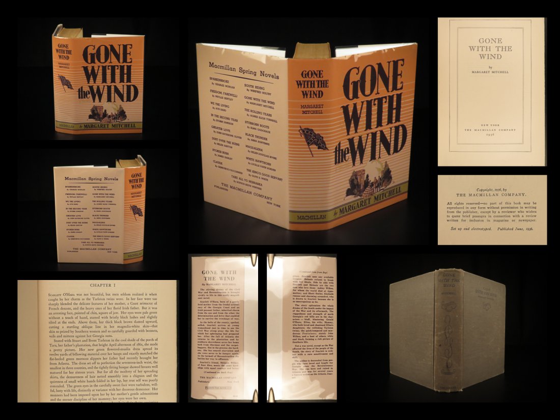 1936 1st ed Gone with the Wind Margaret Mitchell Civil War Slavery Controversy (1 of 10)