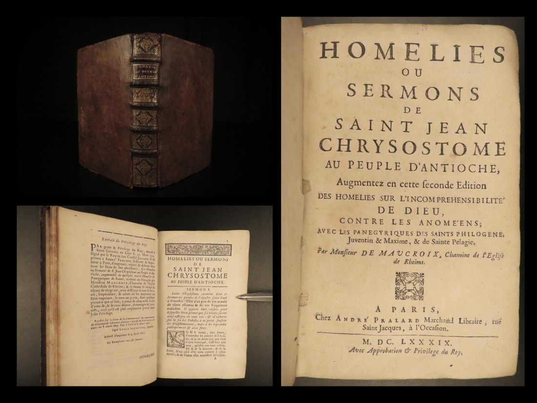 1689 Orthodox Saint John Chrysostom Bible Sermons French Homilies Maucroix (1 of 10)