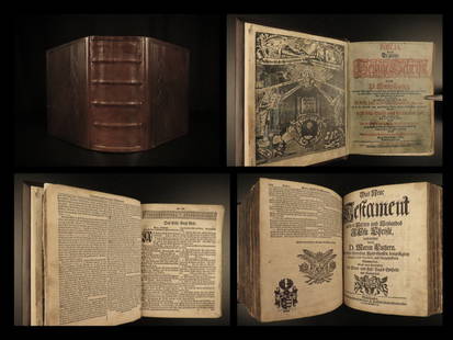 1737 HUGE Martin Luther German BIBLE Biblia Illustrated Brunswick Erfurt: 1737 HUGE Martin Luther German BIBLE Biblia Illustrated Brunswick Erfurt An exceedingly rare, 18th-century Martin Luther German Holy Bible printed in Brunswick and Erfurt, Germany. Luther Bibles