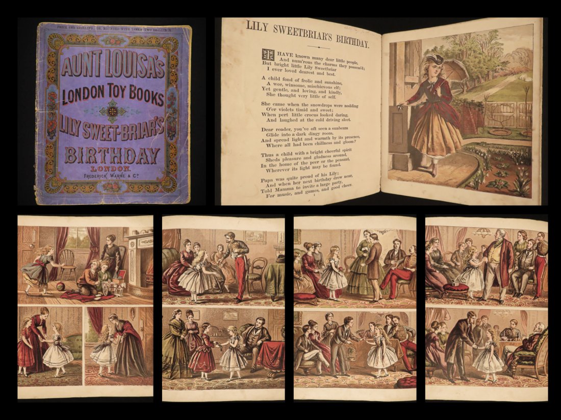 1880 NURSERY Lily Sweet-Briar Birthday Childrens Literature Color Toy Books (1 of 9)