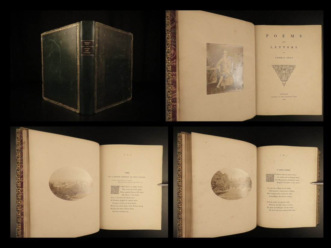 1867 Thomas Gray Graveyard Poet & English Poems & English Letters Photograph Art (1 of 10)