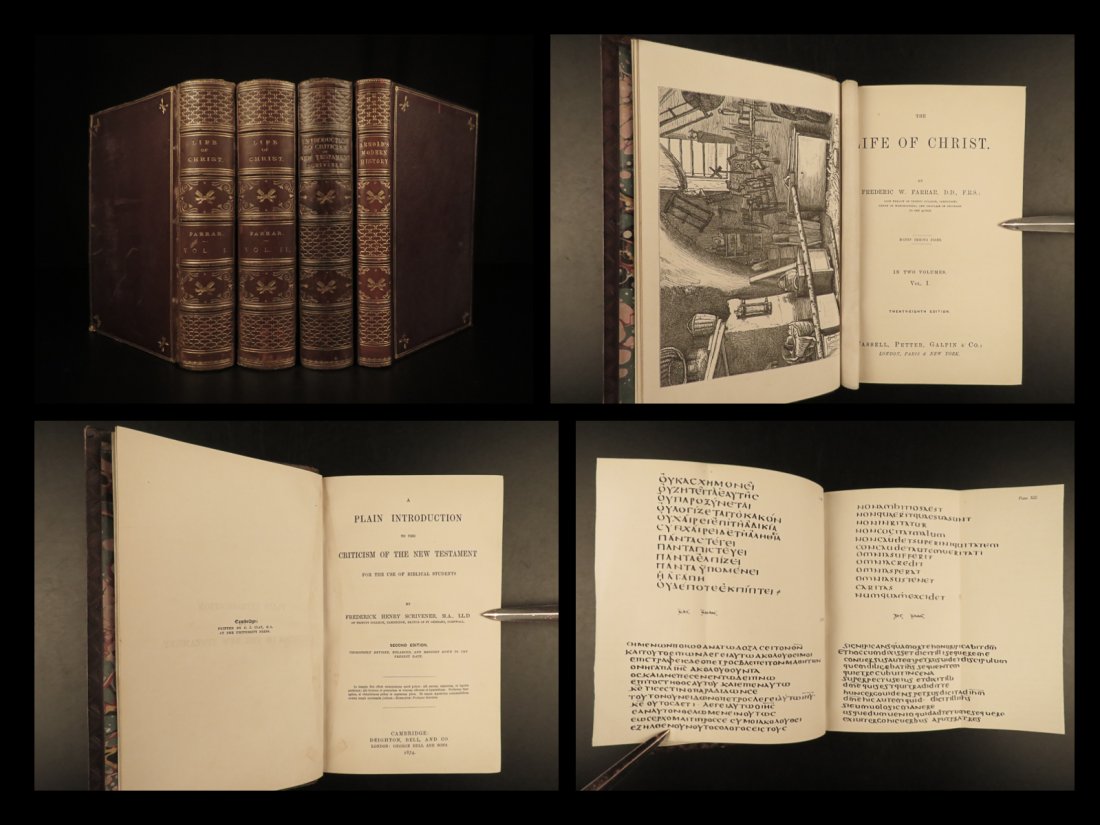 1874 BEAUTIFUL Book Lot Life of Christ Farrar New Testament Bible Commentary (1 of 10)