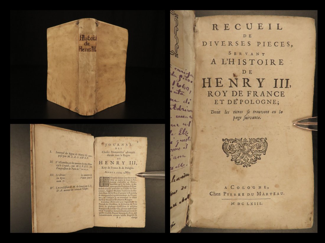 1663 1ed King Henry III Catherine Medici French Louyse Lorraine France WARS (1 of 10)