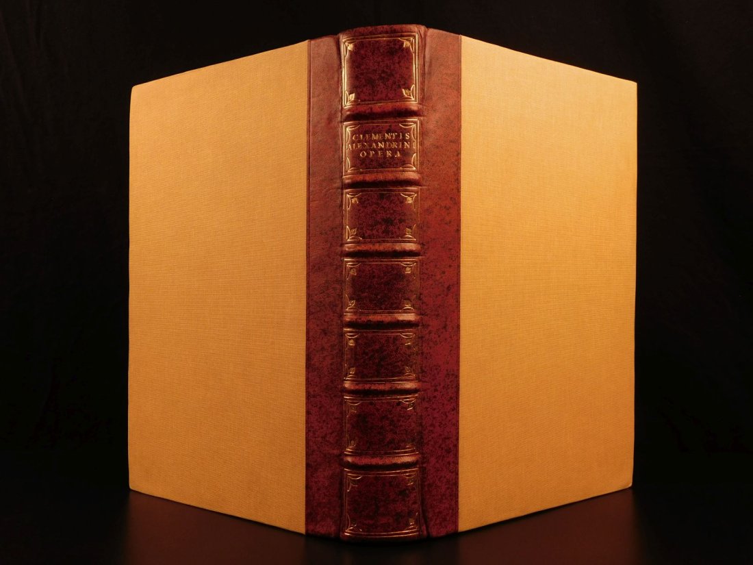 1688 HUGE FOLIO Clement Alexandria Martyrs Pagan Superstition Existence of God: 1688 HUGE FOLIO Clement Alexandria Martyrs Pagan Superstition Existence of God A rare and impressive printing of the works of 2nd-century theologian Clement of Alexandria. Clement was an important Gre