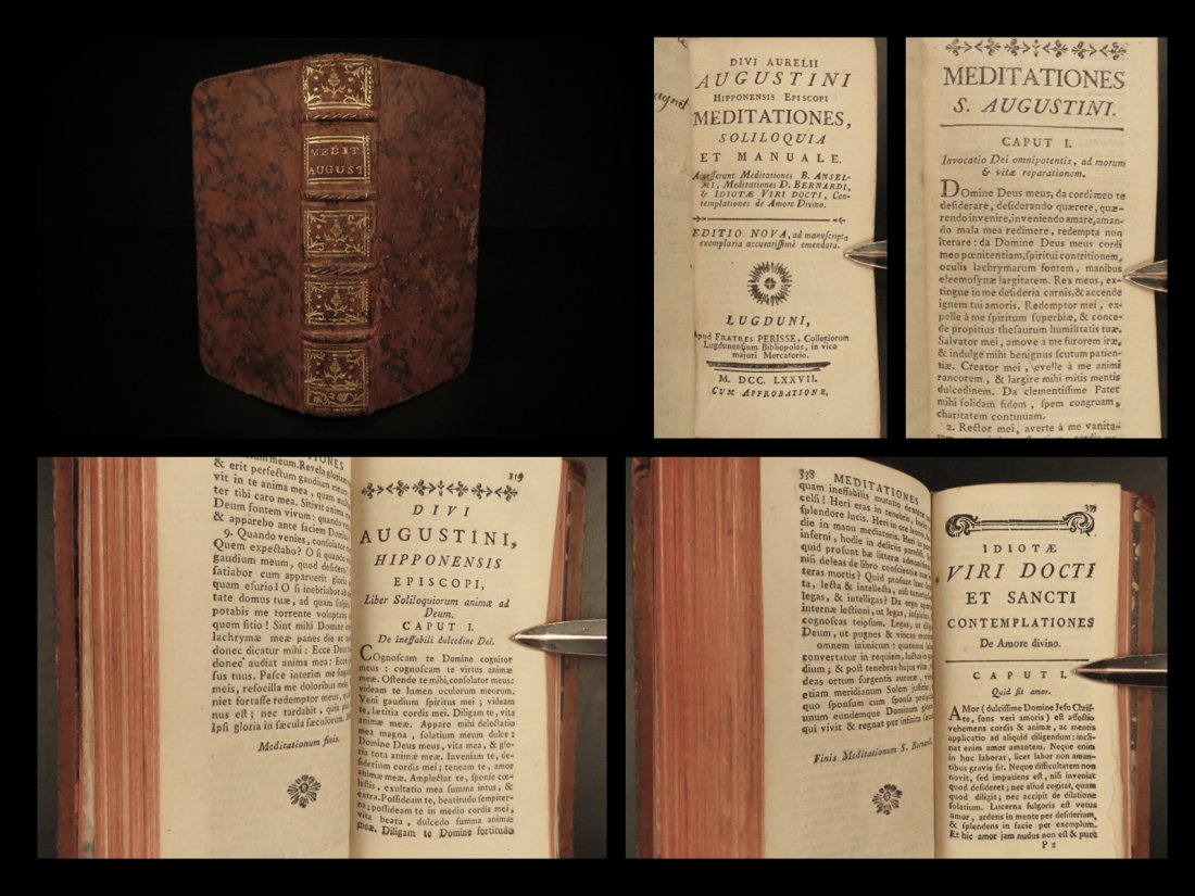 1777 Saint Augustine Meditations Soliloquies Bible Prayer + Anselm & Bernard (1 of 10)