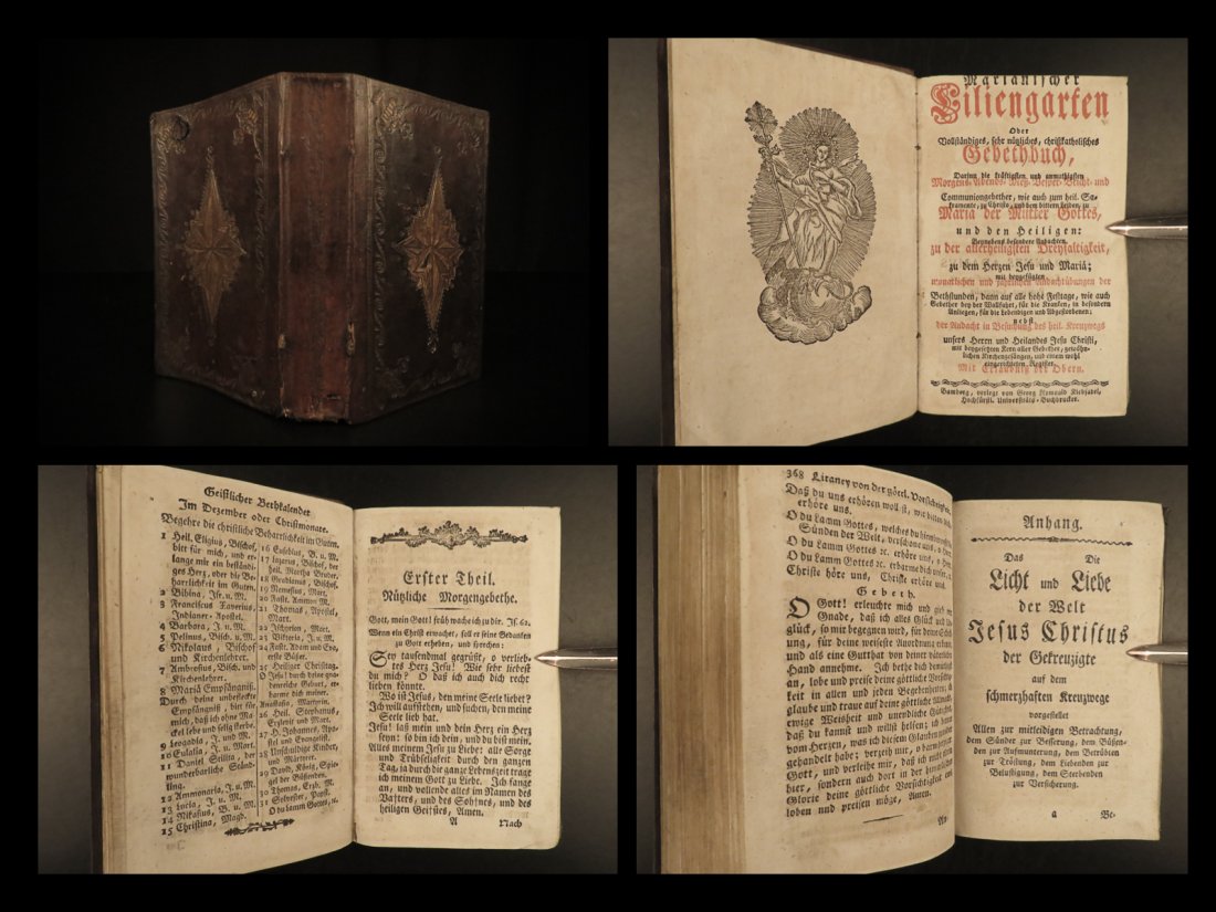 1786 German Catholic Prayer Book Marianischer Liliengarten Vespers Sacraments (1 of 10)