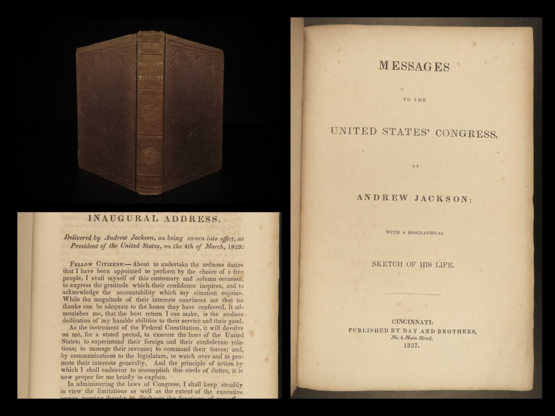 1837 1st President Andrew Jackson Messages to Congress United States Government (1 of 10)