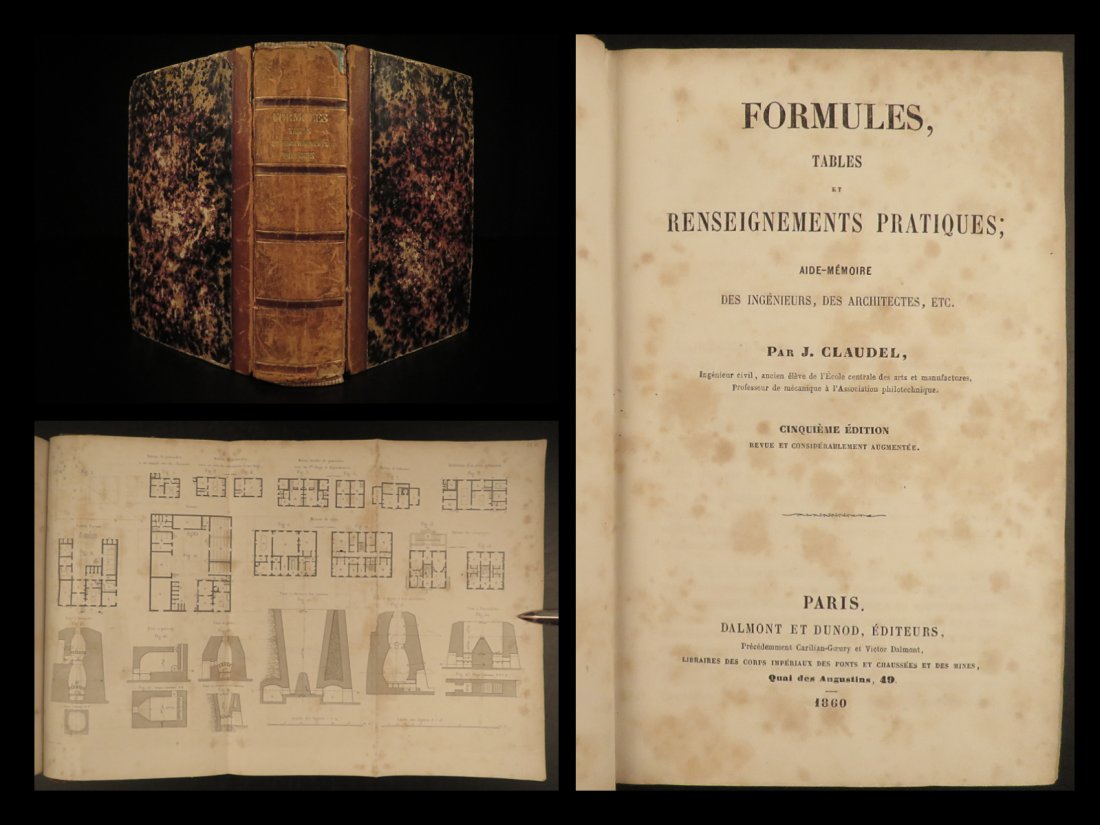 1860 Claudel Mathematics Formulas Engineering Architecture Mechanics Physics (1 of 10)