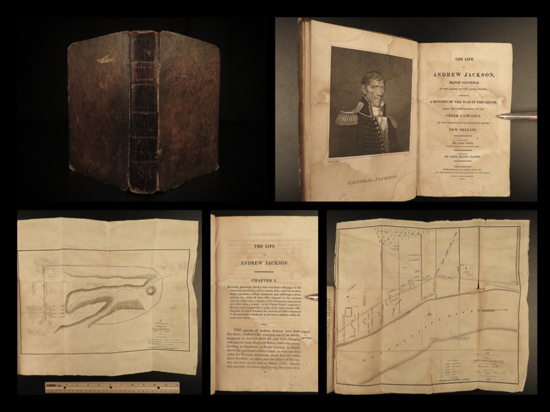 1817 Andrew Jackson 1st ed War of 1812 Americana Military INDIANS Maps Reid (1 of 10)