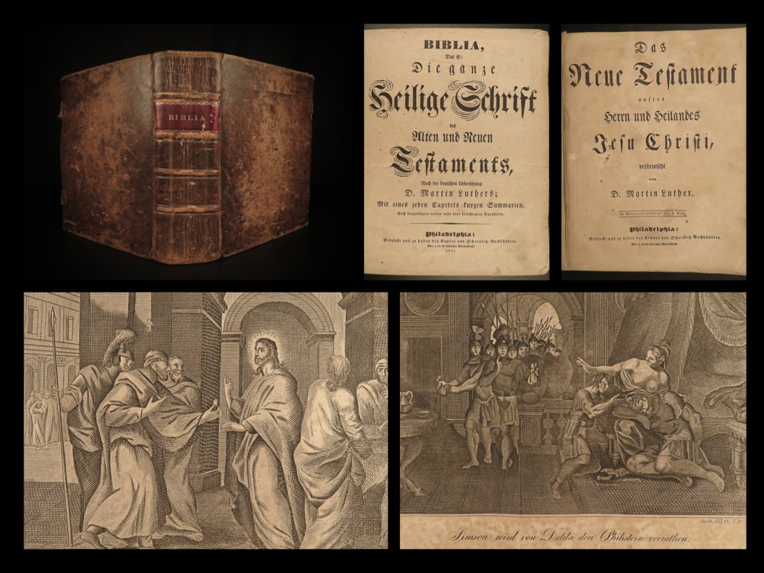 1833 German Holy Bible Martin Luther Biblia Philadelphia Illustrated Holbein (1 of 10)