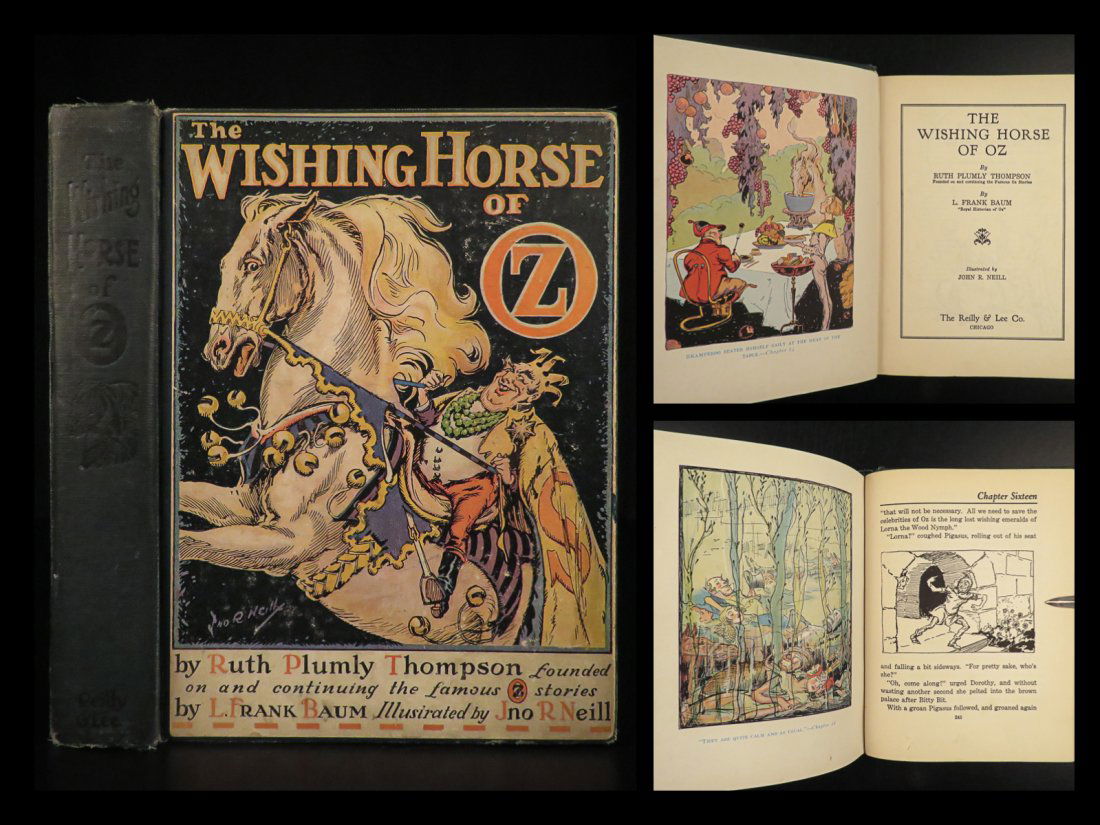 1935 1ed WIZARD of OZ Baum Wishing Horse Illustrated Plumly Thompson Classic (1 of 10)