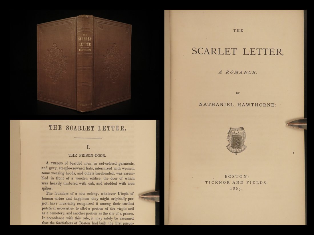 1865 The Scarlet Letter Hawthorne Puritan Adultery Feminism Literature Americana (1 of 10)