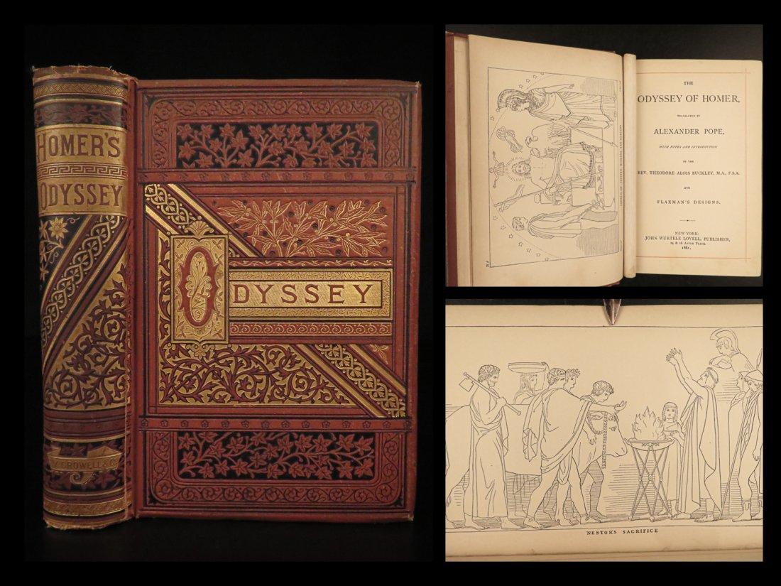1881 Homer Odyssey Greek Mythology Alexander Pope & Buckley English (1 of 10)