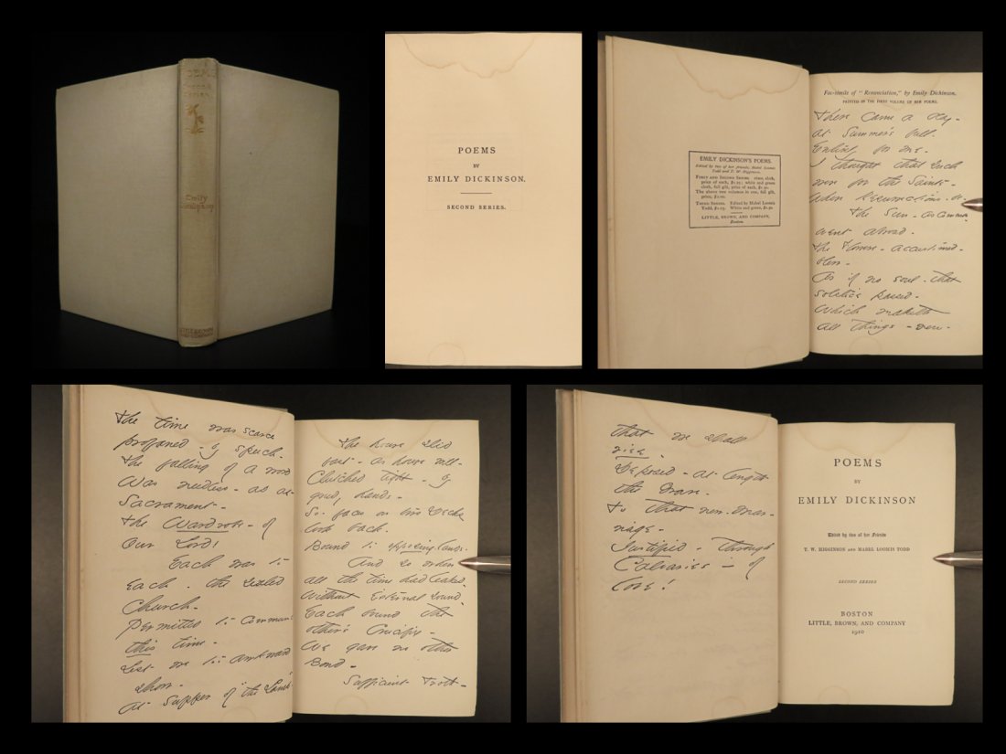 1910 Emily Dickinson Poems Higginson American Transcendental Poetry Mabel Todd: 1910 Emily Dickinson Poems Higginson American Transcendental Poetry Mabel Todd Emily Dickinson was one of Americas greatest and most well-known poets of all time. She has influenced and will continue 