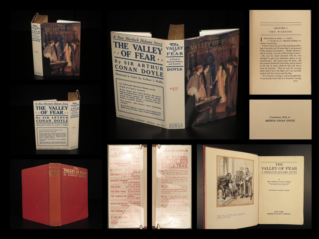 1914 1ed Valley of Fear Sherlock Holmes Arthur Conan Doyle Illustrated Mystery (1 of 10)