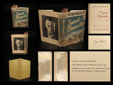 1954 SIGNED John STEINBECK 1st ed Sweet Thursday World War II + Original DJ (1 of 10)