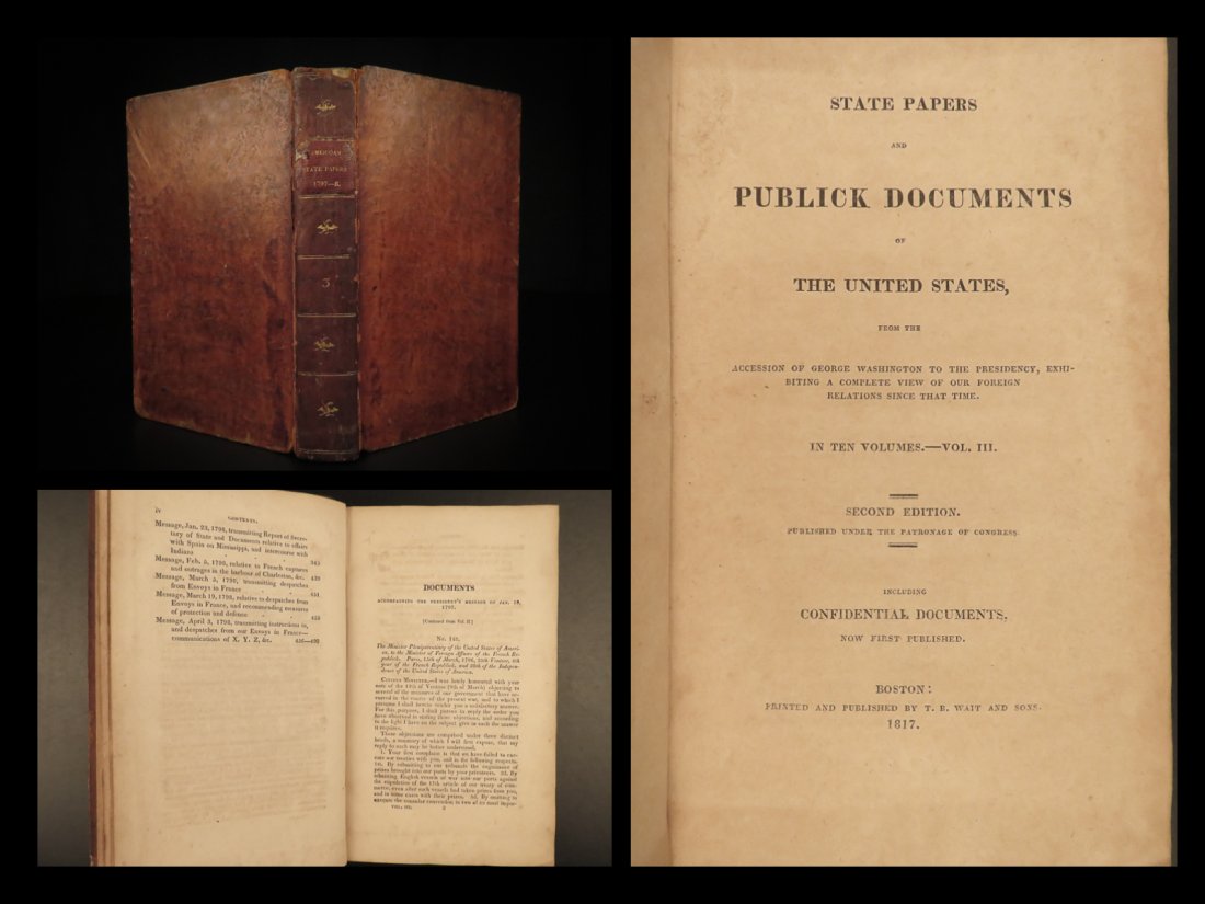 1817 Colonial America State Papers Tripoli Pirates Florida Spain Geo Washington (1 of 10)
