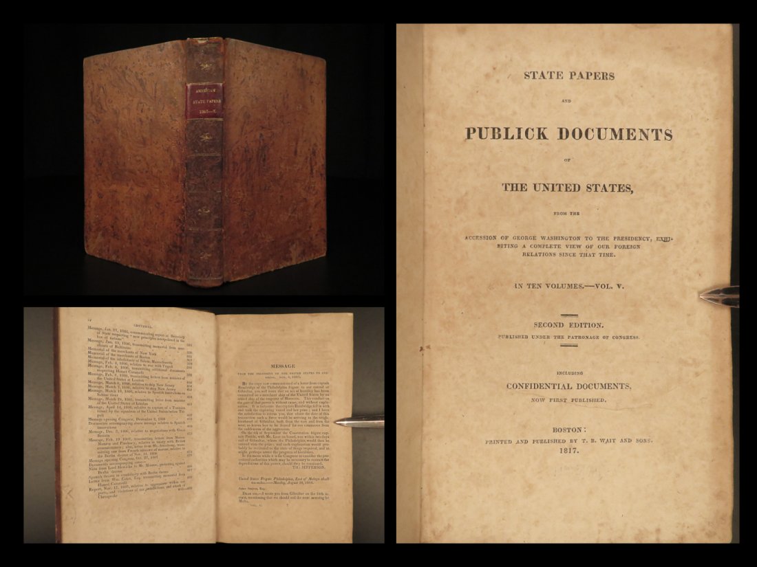 1817 Colonial America Papers Morocco Tripoli Piracy Thomas Jefferson Speeches (1 of 10)