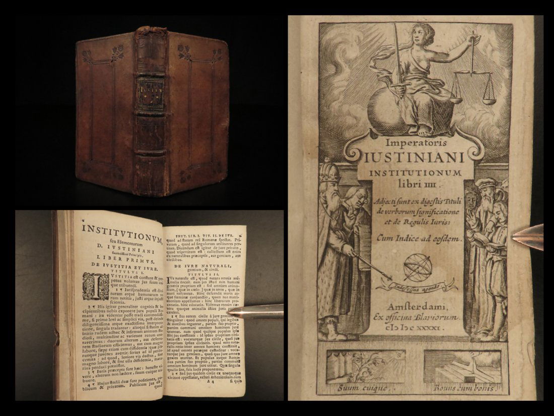 1641 LAW Justinian Institutes + Digest Rome Corpus Juris Civilis Amsterdam RARE (1 of 10)
