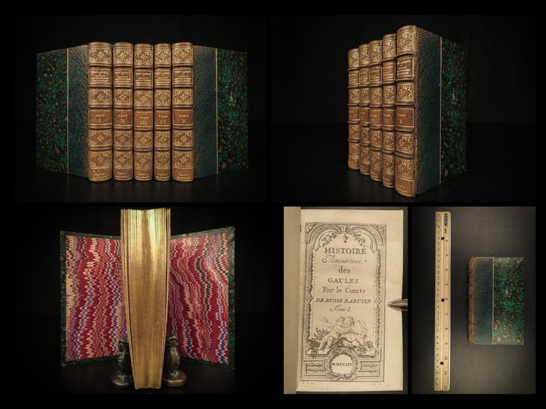 1754 BEAUTIFUL Rabutin Histoire Amoureuse des Gaules French Lit Satire 5v SET: 1754 BEAUTIFUL Rabutin Histoire Amoureuse des Gaules French Lit Satire 5v SET Roger de Rabutin comte de Bussy, or more simply Rabutin, was a 17th-century French writer. While his works have not mainta