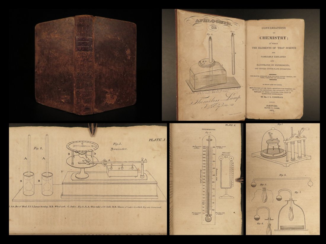 1822 Chemical Experiments Chemistry Comstock Science Illustrated Metals RARE (1 of 10)