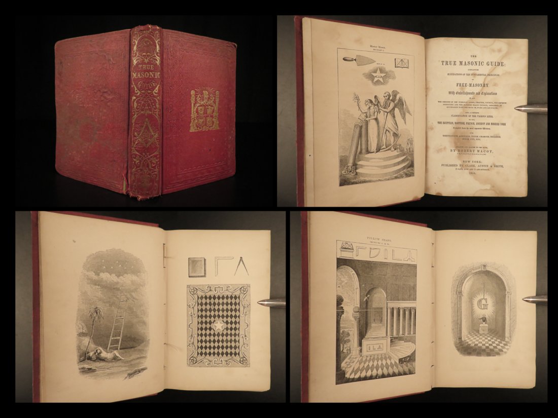 1854 True Masonic Guide Freemasonry Rites Ritual Ceremonies Robert Macoy America (1 of 10)