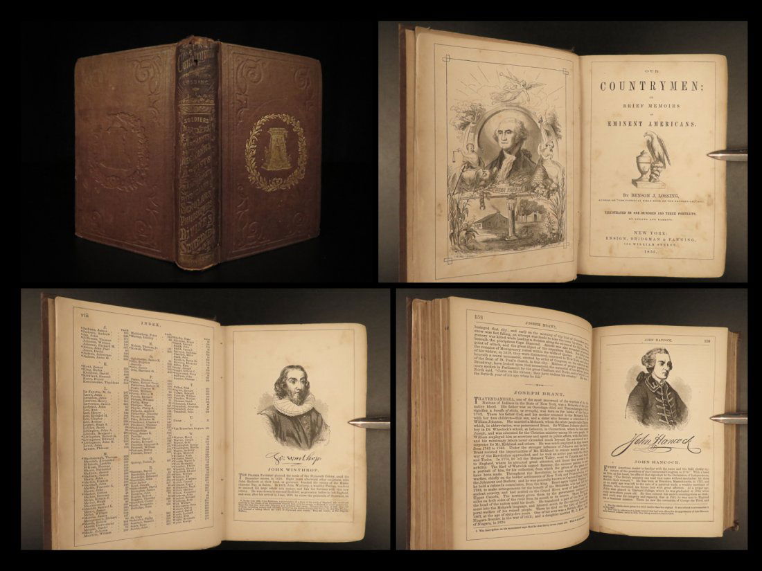 1855 Famous Americans & Patriots Washington Pocahontas Franklin Boone Jefferson (1 of 10)