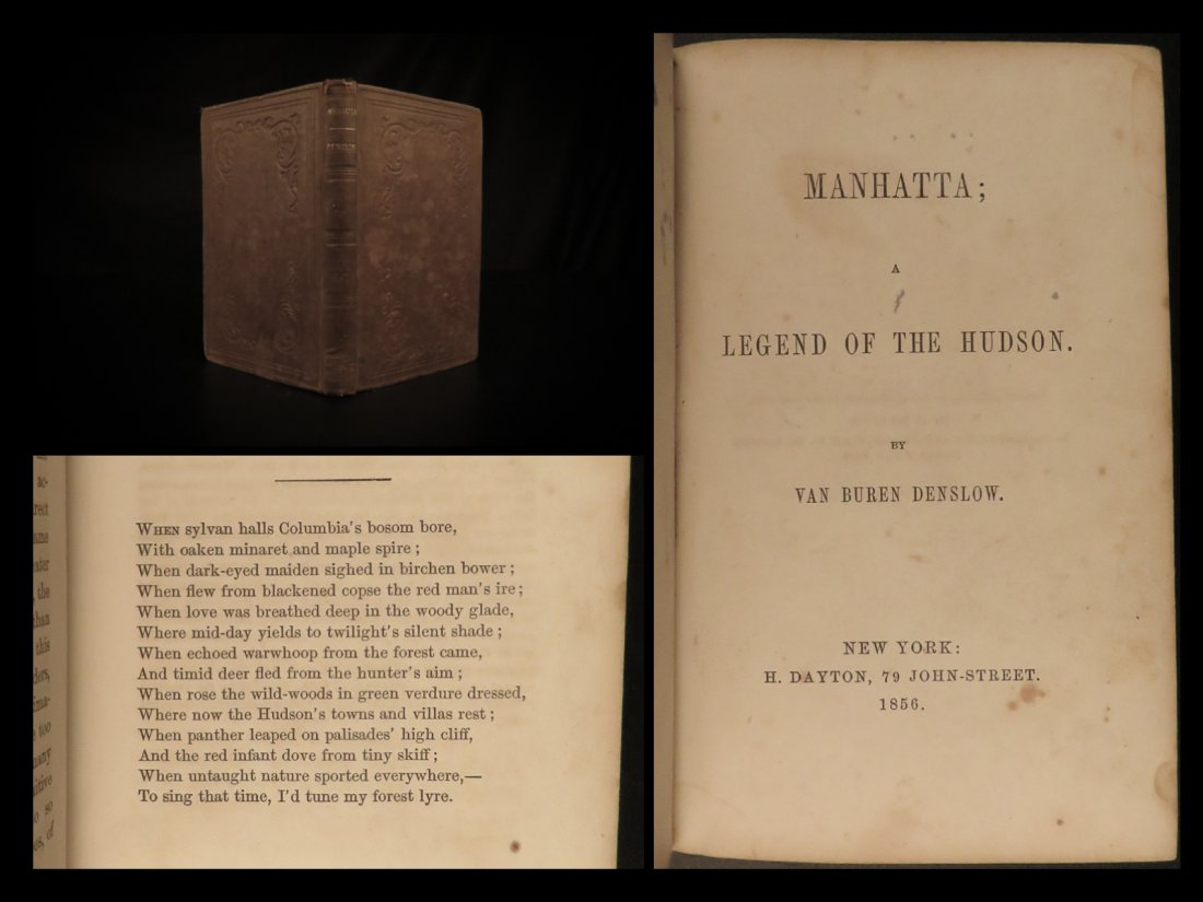 1856 1ed Manhatta Legend Hudson New York Shattuck Native American INDIANS Iroquois (1 of 10)