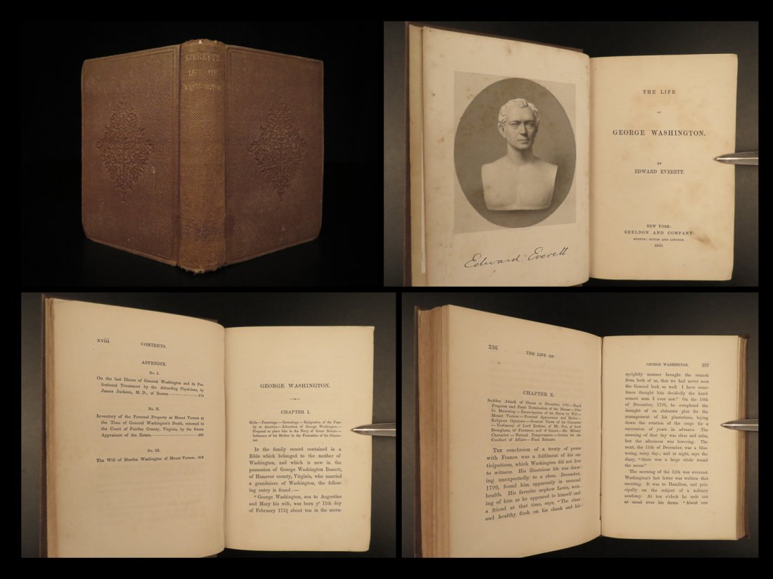 1860 1ed Life of George Washington Revolutionary War American Revolution Everett (1 of 10)