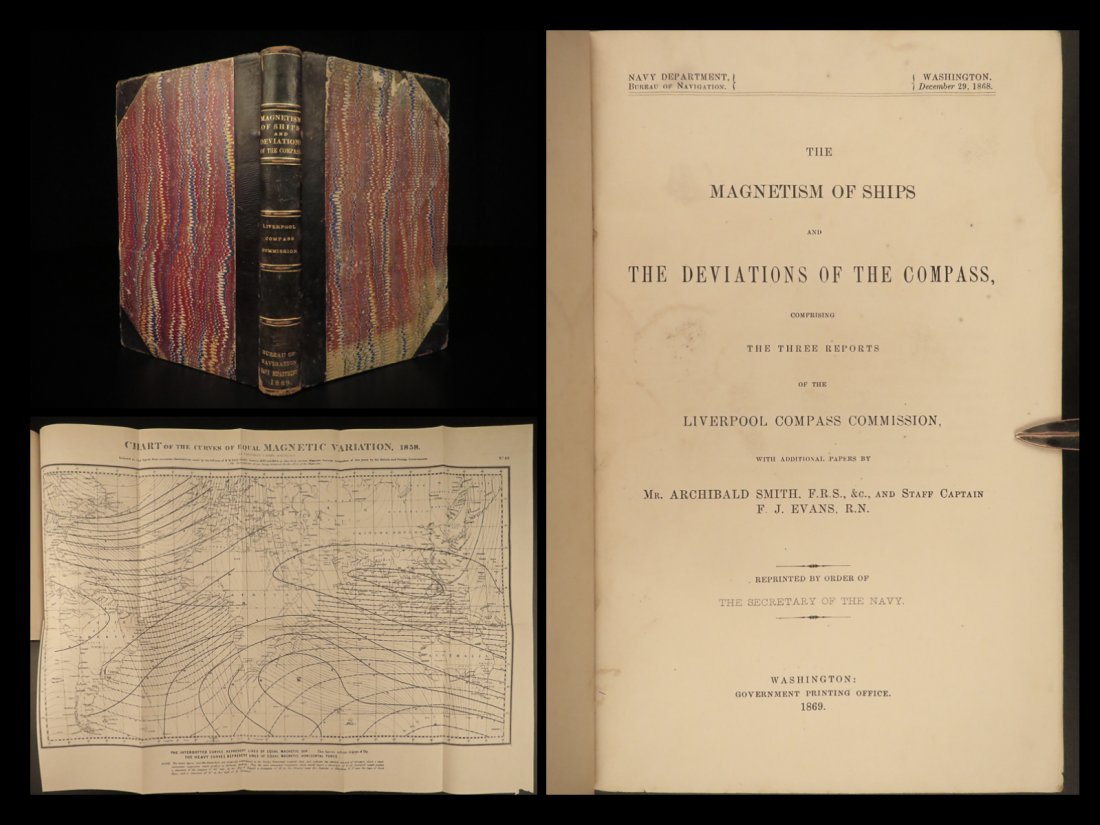 1869 NAVIGATION Magnetism of Ships Compass Ship Building American Exploration (1 of 10)