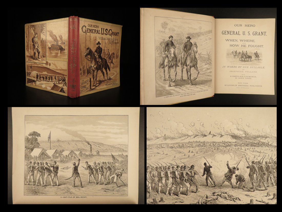 1885 General US GRANT Civil War 1ed Our Hero Illustrated Battle Childrens (1 of 10)