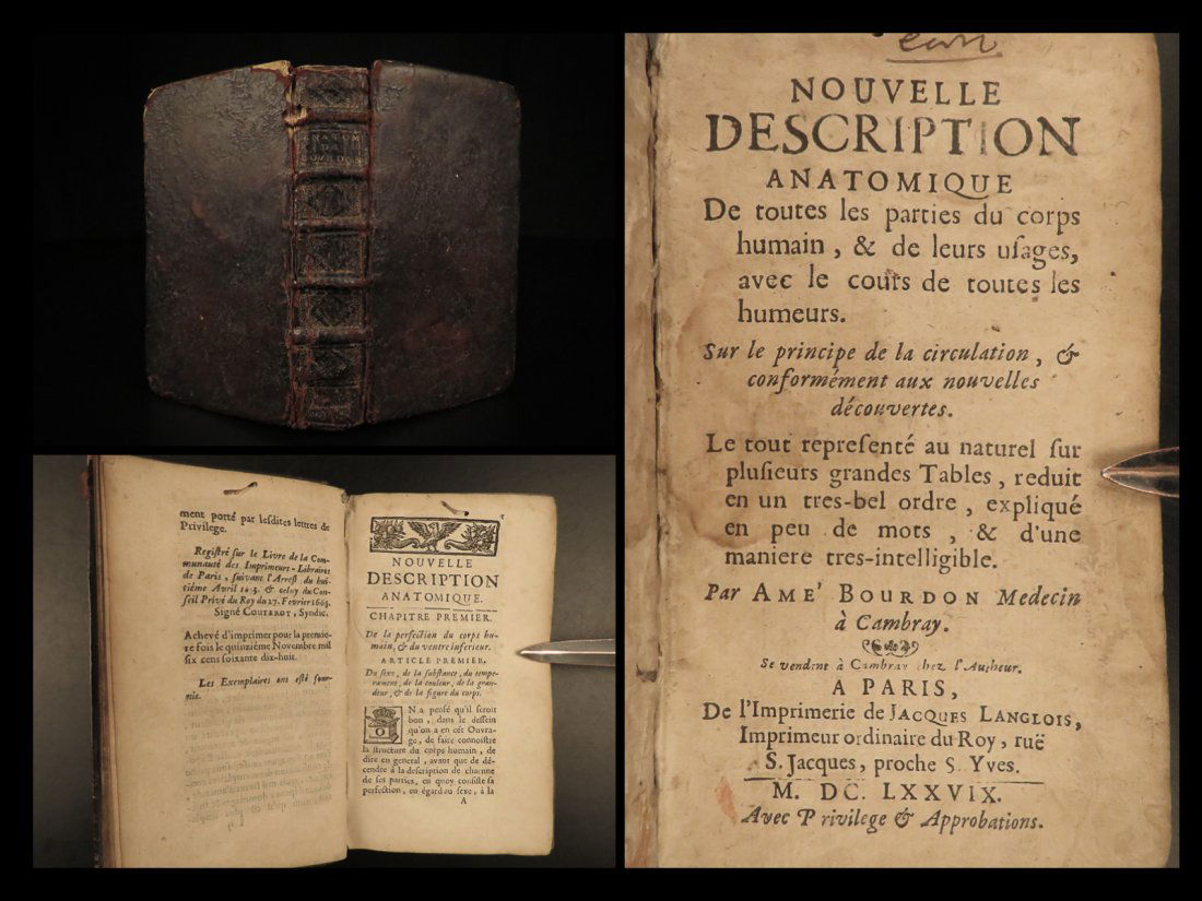 1679 1ed Bourdon Anatomy Cardiology Circulation Bones Muscles Medicine Harvey (1 of 10)