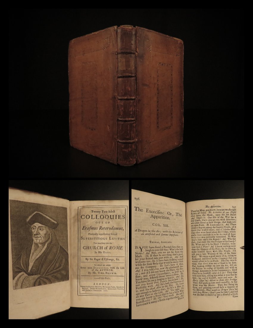 1711 Erasmus Rotterdam Colloquies Humanism Rhetoric Philosophy English Estrange (1 of 10)