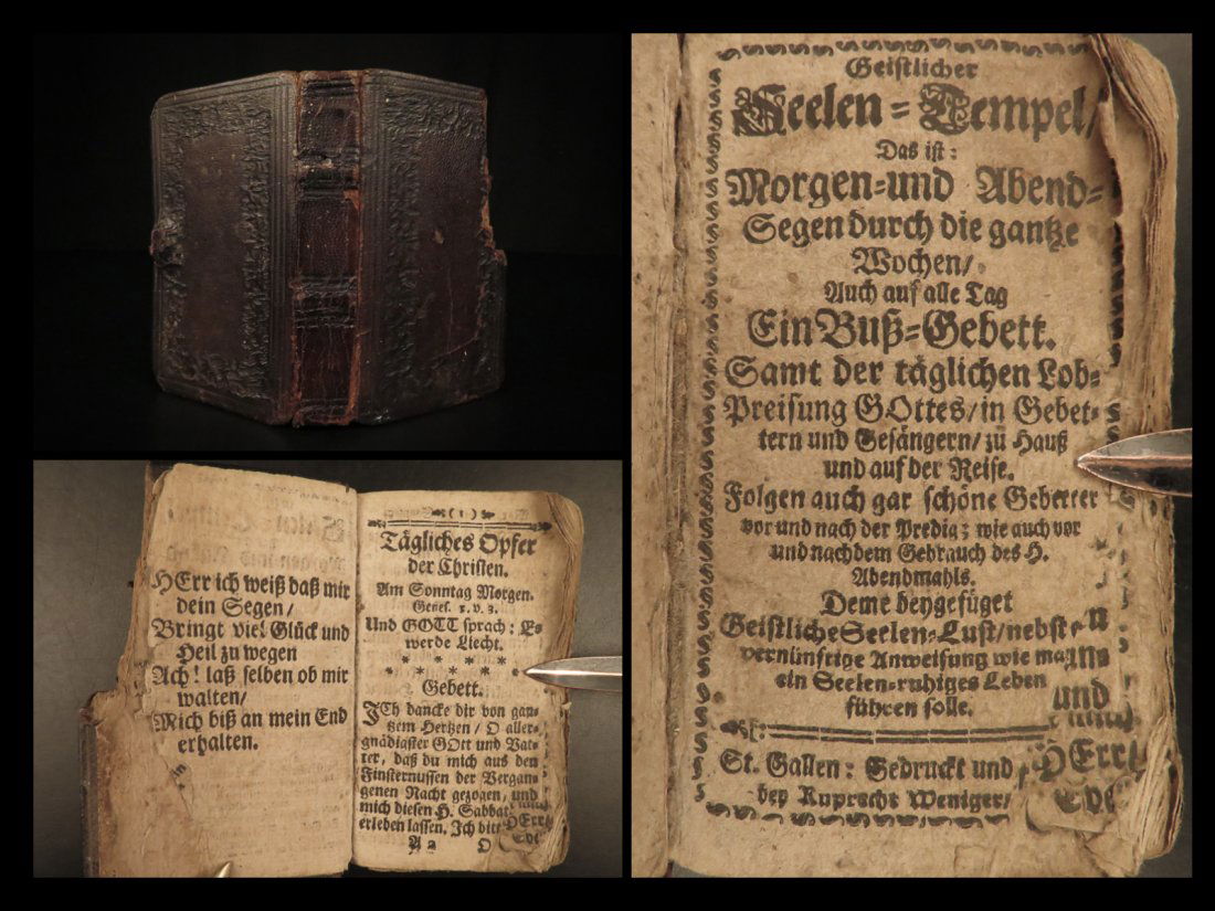 1732 RARE SWISS Pocket Prayers Geistlicher St Gallen Switzerland Talisman Shield (1 of 10)